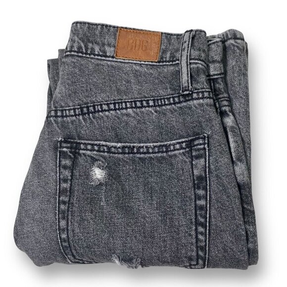 BDG Urban Outfitters Slim Straight Jeans Women 25 Black Distressed Button Custom - Picture 2 of 16